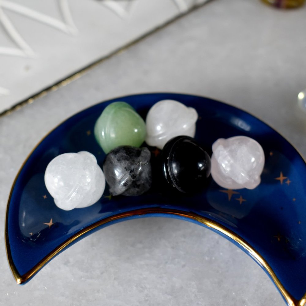 Mini Gemstone Saturn with Opalite Stand